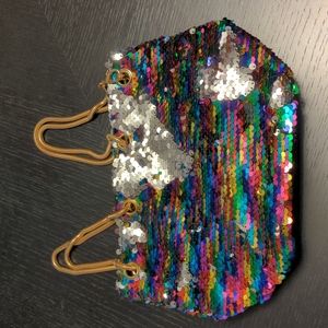 Disco Sequin evening bag. Rainbow multi colored. Great condition